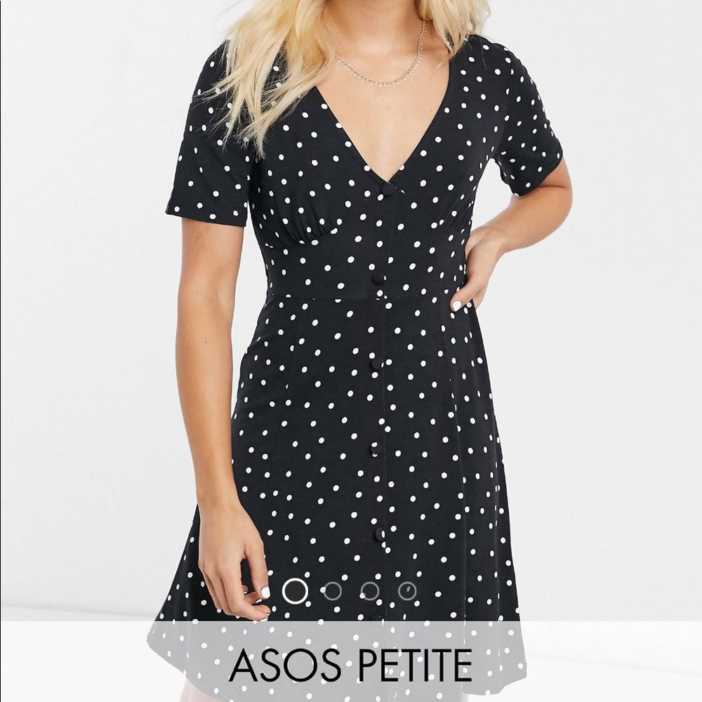 ASOS petite button mini tea dress